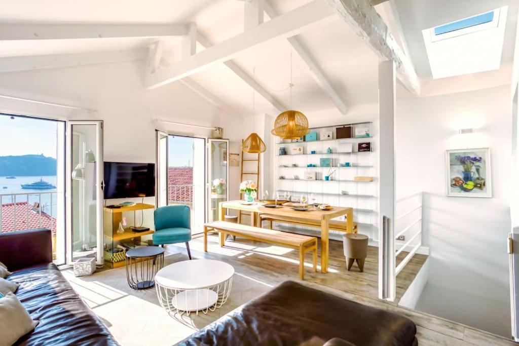 #40 Bright Sea View Suite For 6 2Mins Walk Port & Sea Villefranche-sur-Mer Exteriör bild